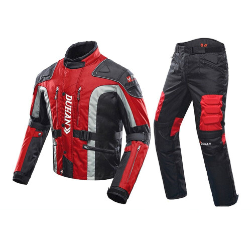 (Red, 2XL) Cold Proof Motorcycle Protective Gear Set 1