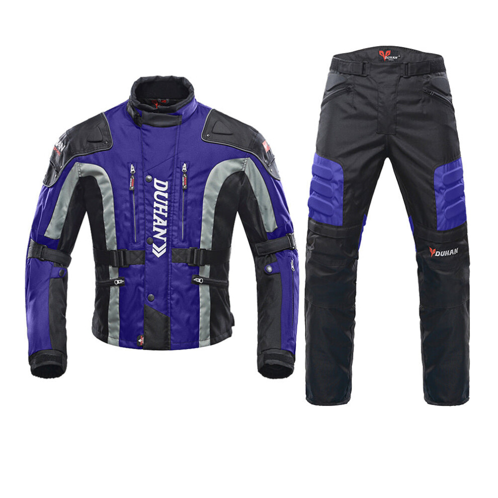 (Blue, M) Cold Proof Motorcycle Protective Gear Set