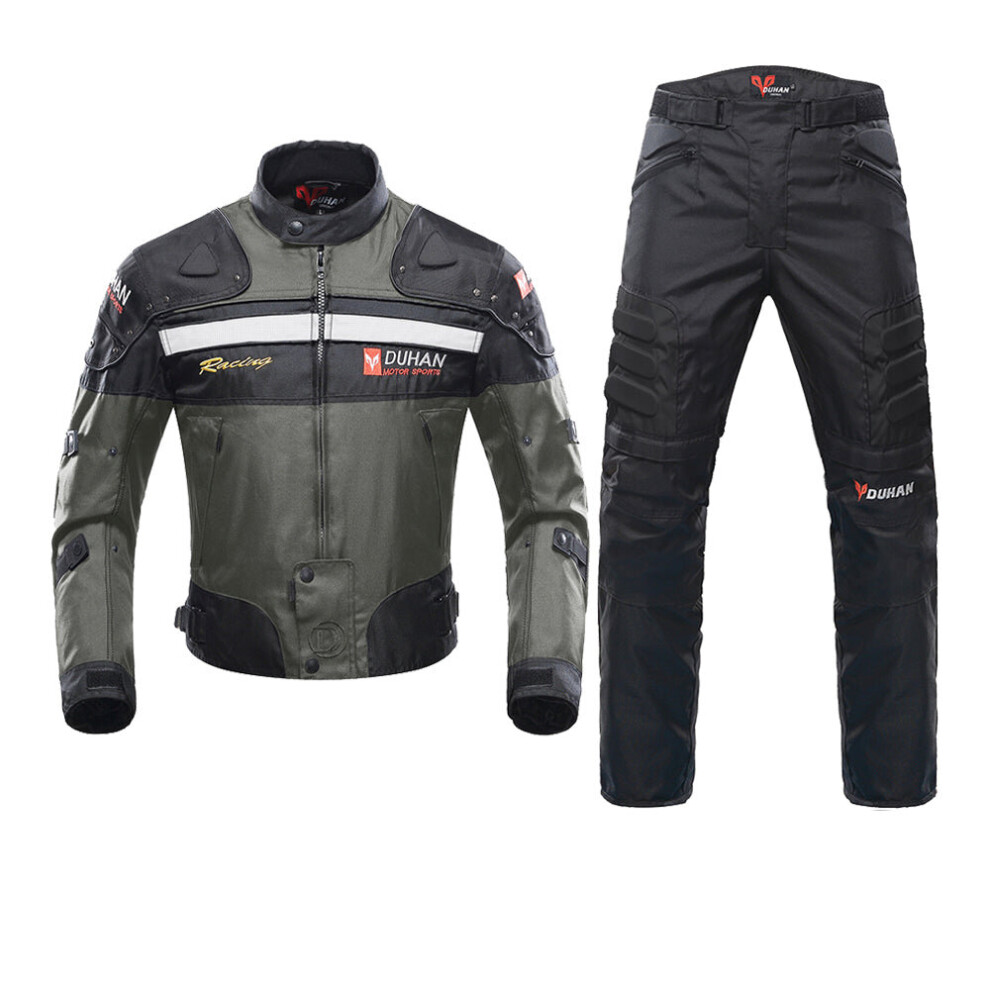 (Grey, XL) Cold Proof Motorcycle Protective Gear Set