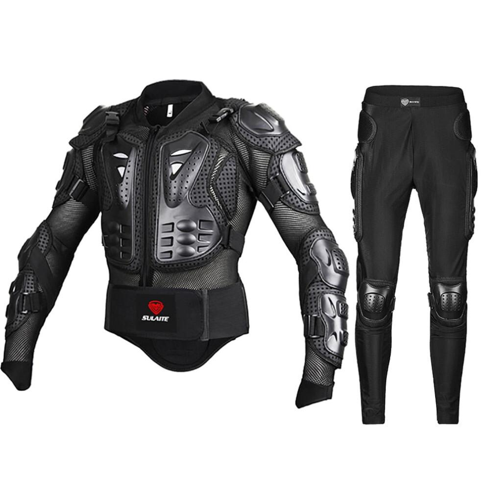 (Bl Jacket Trousers, L) Motorcycle Racing Body Armor Protector Gear 3654657620356