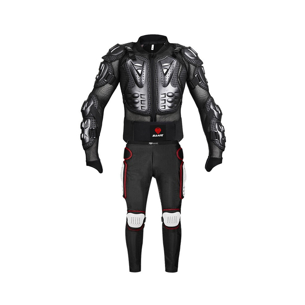 (Jacket Trousers Bw, L) Motorcycle Racing Body Armor Protector Gear 3654657620646
