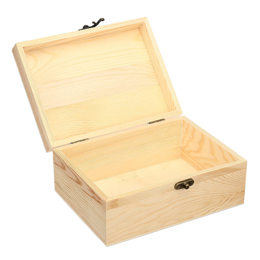 (M) Wooden Vintage Treasure Chest Wood Jewelry Storage Box Case Organiser Ring