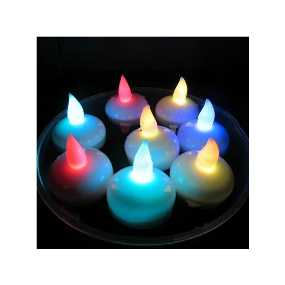 (Colorful) 12pcs Led Floating Candles Flameless Tealights Waterproof Candle Lamp For Wedding Party Spa-image-OPC-P9NG2T6-NEW