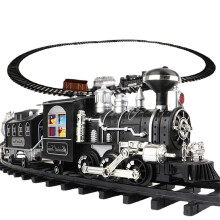 (Style B) Classical Electric Smart Steam Classical Locomotive Freight Remote Control Train DIY Assemble Model Toy for Kids Gift