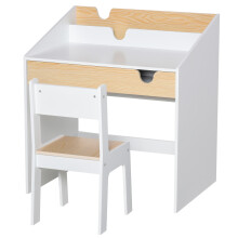HOMCOM Kids Desk and Chair Set Children Study Table w/ Storage