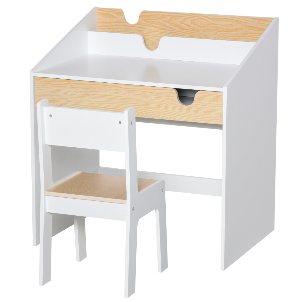 HOMCOM Kids Desk and Chair Set Children Study Table w/ Storage-image-OPC-P9NG5NJ-NEW