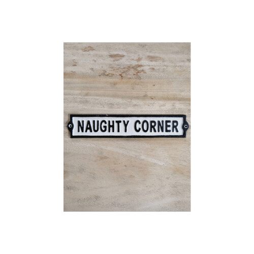 Humorous Cast Iron Wall Mounted Plaque | Naughty Corner 2