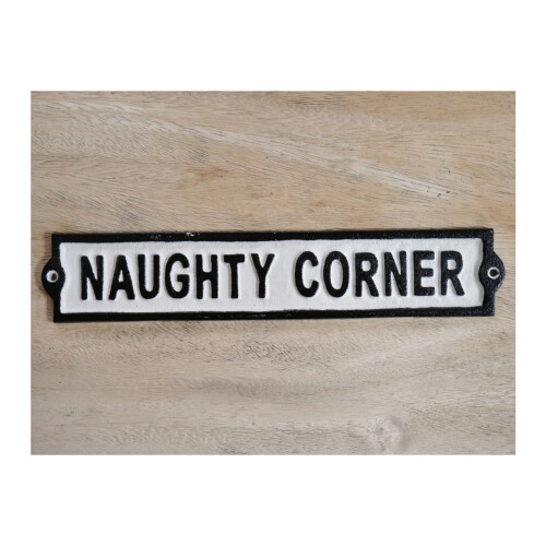 Humorous Cast Iron Wall Mounted Plaque | Naughty Corner 1