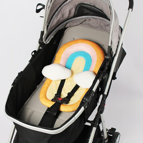 (A) Baby Stroller Liner Cushion Car Seat Liner Insert Soft Rainbow Stroller Mat 2