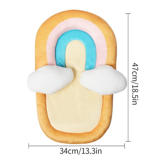 (A) Baby Stroller Liner Cushion Car Seat Liner Insert Soft Rainbow Stroller Mat 1