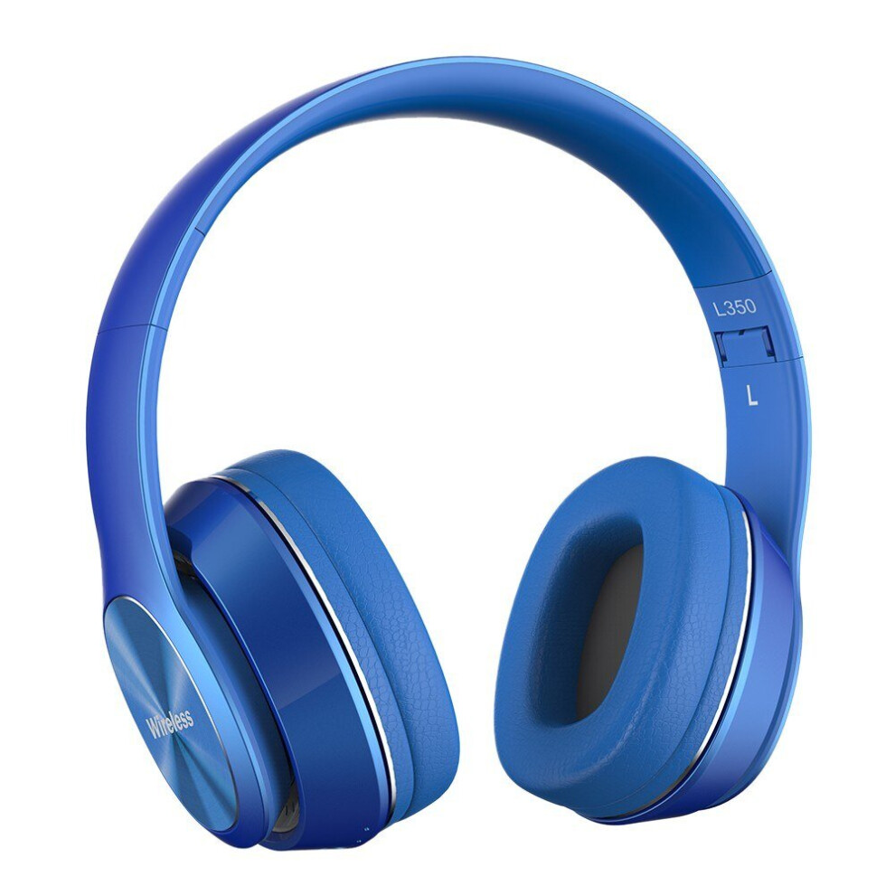 (Blue) Wireless Bluetooth Headphones Over-ear 5.0 Sports Headsets Support TF Card 3.5mm AUX IN FM Radio