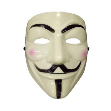 (Light Yellow) 2 Pack V For Vendetta Mask Halloween Mask Hacker Mask Anonymous Guy Face Mask Party Mask