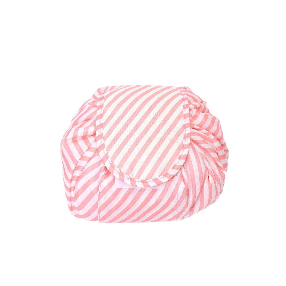 (White) Drawstring Cosmetic Bag Travel Makeup Bag Wash Bag Storage Bag