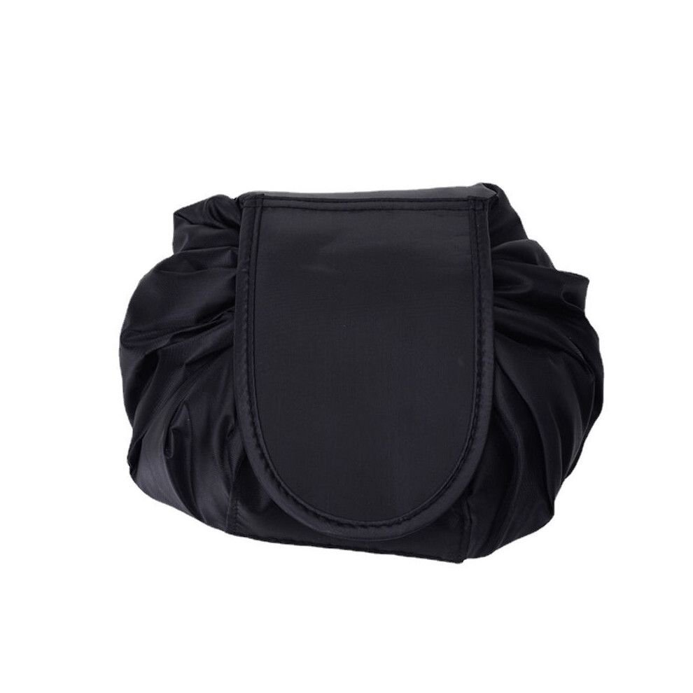 (Black) Drawstring Cosmetic Bag Travel Makeup Bag Wash Bag Storage Bag