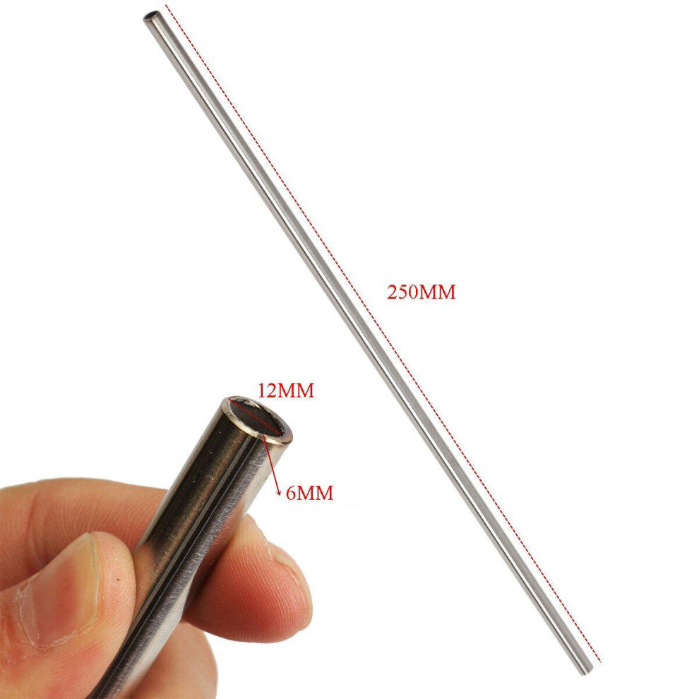 (250mm) OD12mm x ID6mm Stainless Steel Capillary Tube Pipe Length 250/500/600/800mm