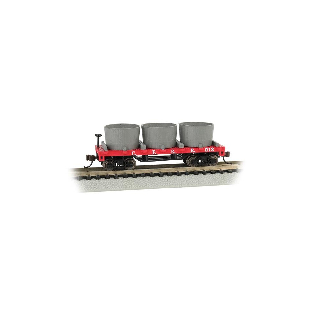 Bachmann BAC15552 Central Pacific Water Gondola Old-Time Wood Tank Train Car with 3 Tanks