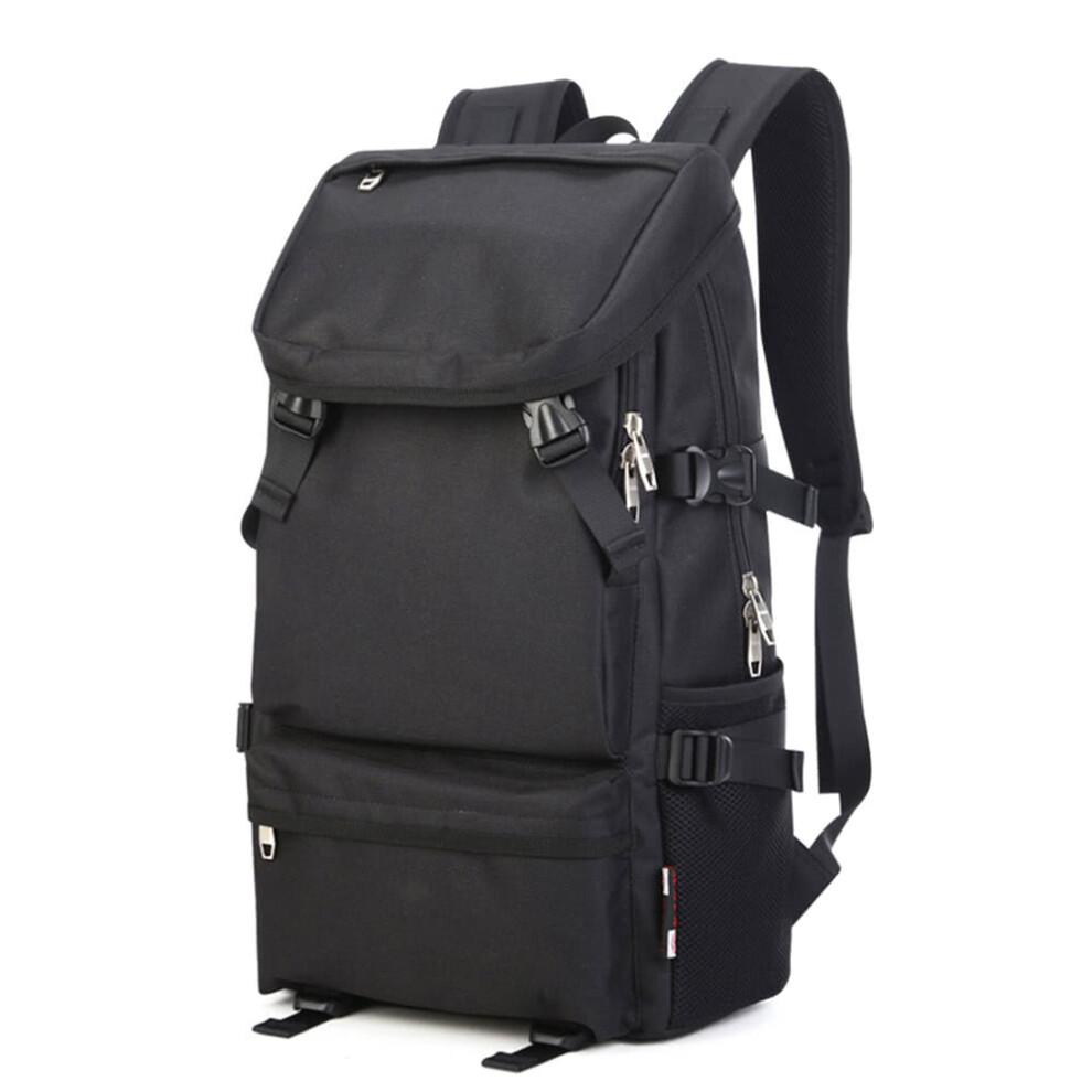 (Black) Large Capacity Backpack Fashion Travel Trend Leisure Knapsack High Quality Shoulder Bag