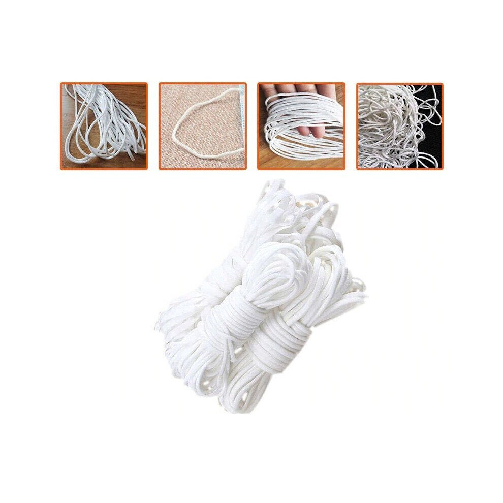 5Pcs 50m Round Elastic Band 3mm Cord Rope Ear Hanging DIY Crafts Sewing