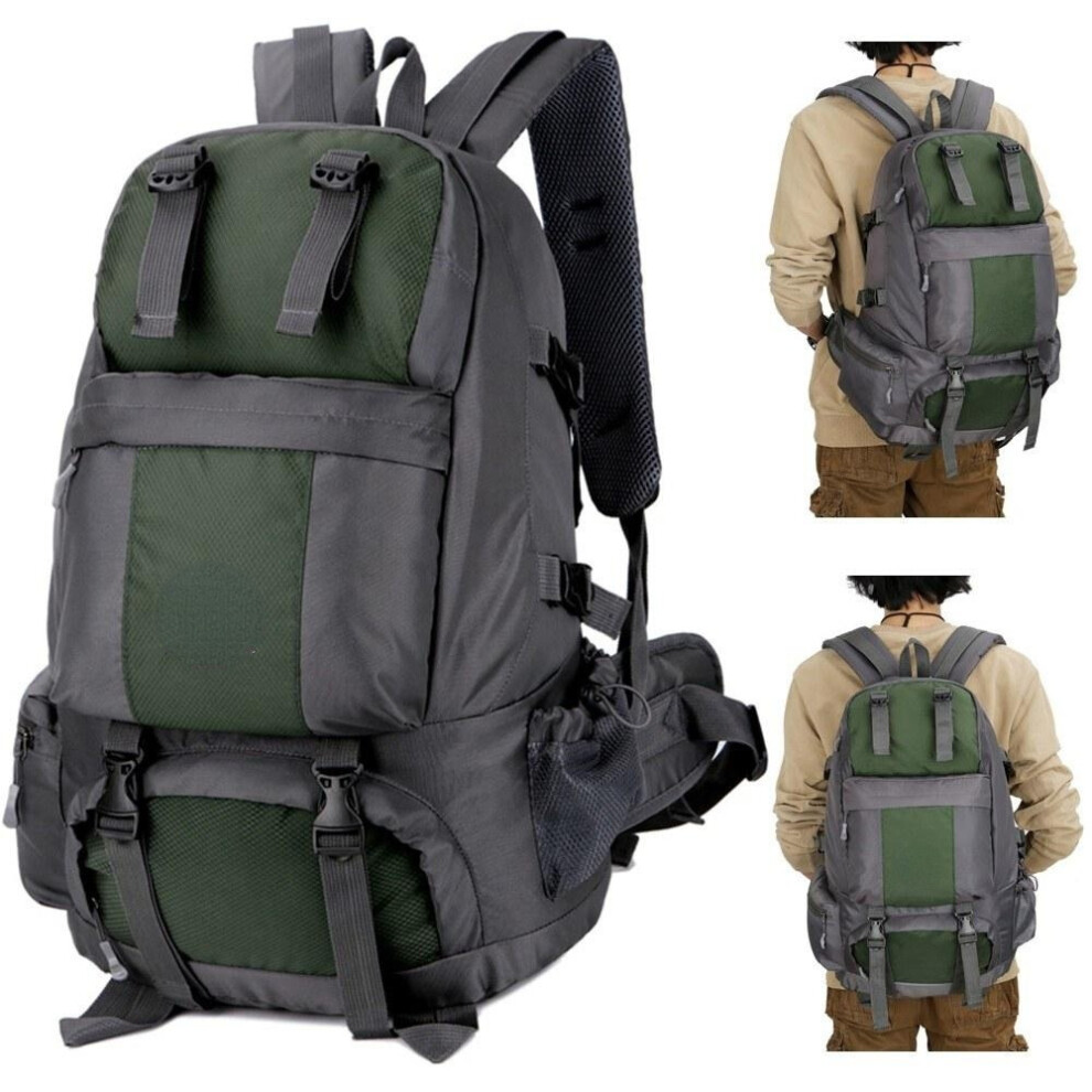 (Army Green) 50L Hiking Backpack Waterproof Outdoor Sport Travel Daypack Bag