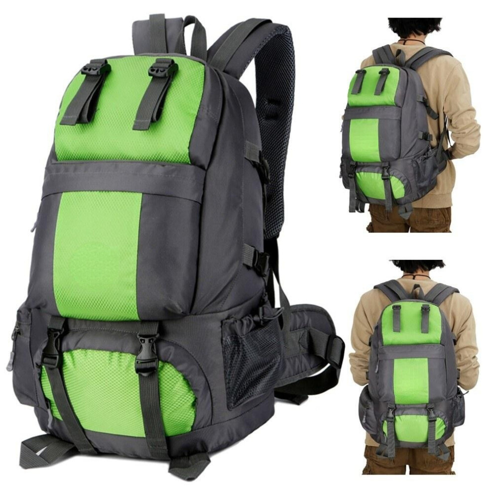 (Green) 50L Hiking Backpack Waterproof Outdoor Sport Travel Daypack Bag