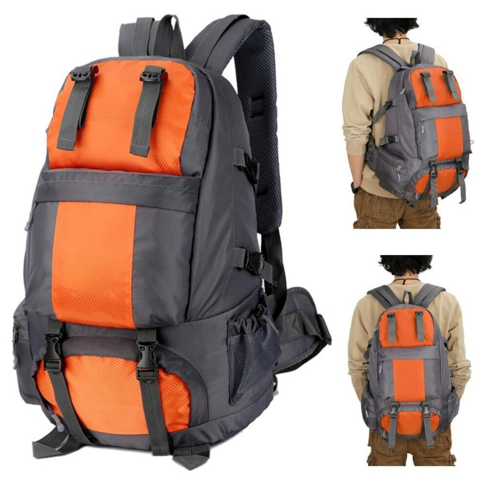 (Orange) 50L Hiking Backpack Waterproof Outdoor Sport Travel Daypack Bag