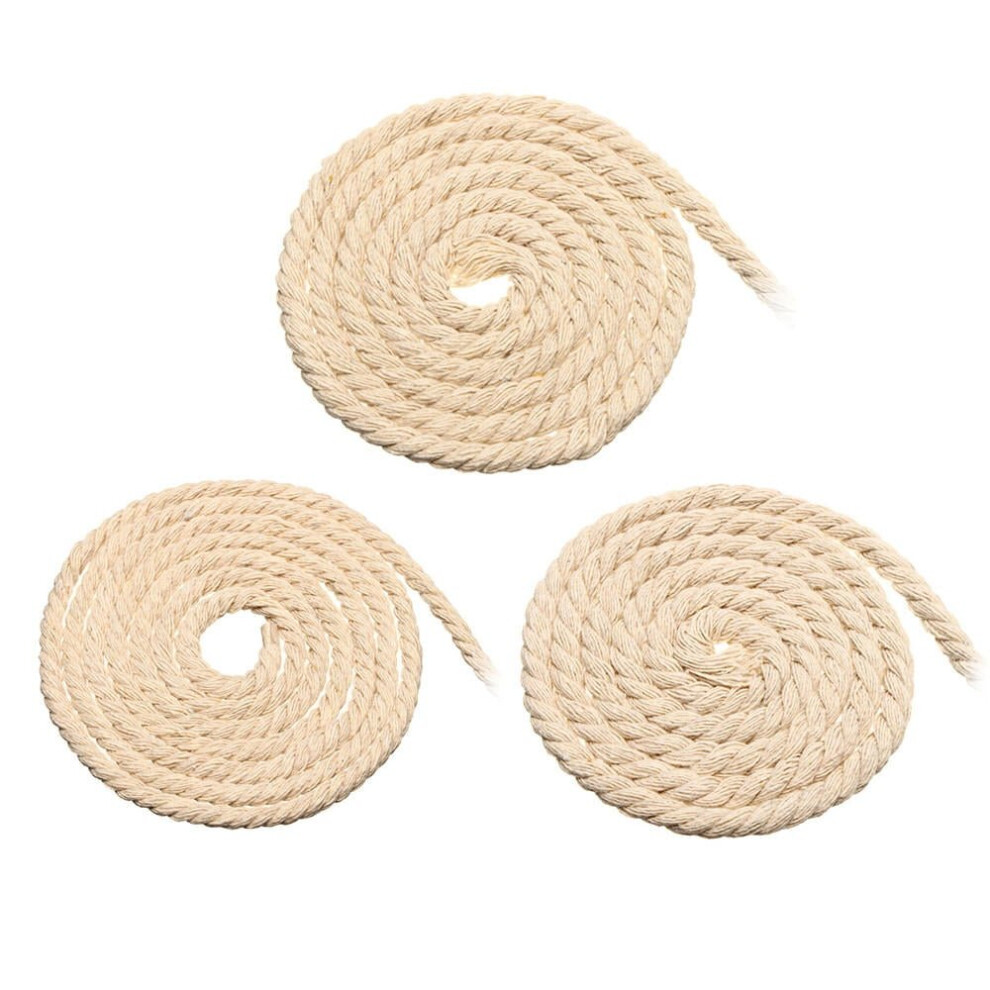 (6mm) 4/5/6mm Macrame Rope Natural Beige Cotton Twisted Cord String DIY Jewelry Bracelet Craft