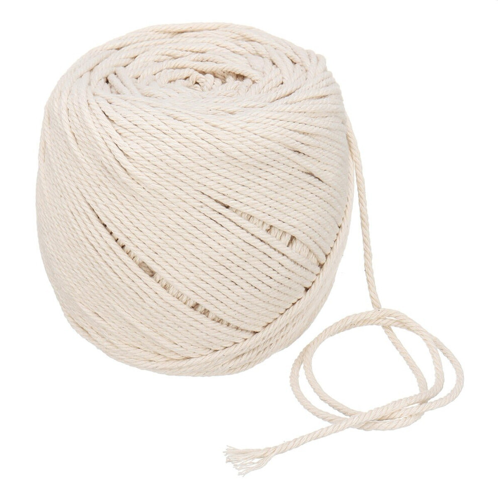 D2mm Macrame Rope Natural Beige Cotton Twisted Cord Braided Wire For Hand Craft