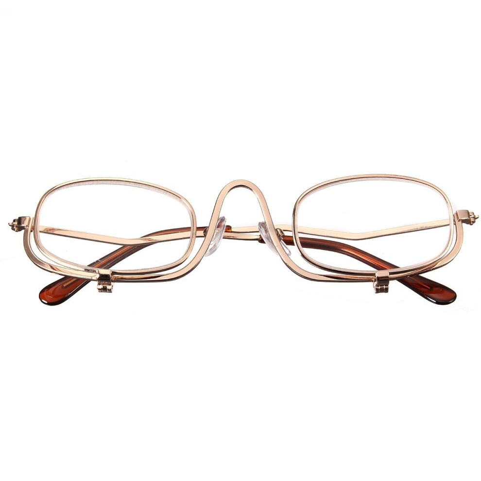 Greenzech (3) Magnifying Makeup Reading Glasses Flip Down Lens Folding