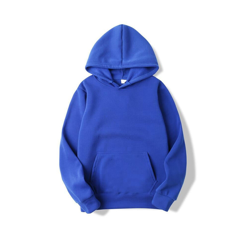 (Blue, S) Casual Sweatshirts Solid Color Hoodies Sweatshirt Tops For Men'S