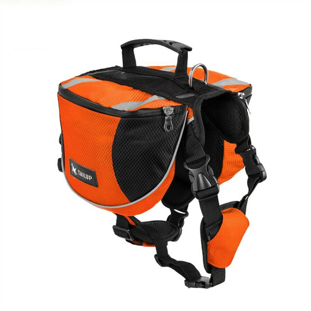 (Orange, L) Outdoor Large Dog Bag Carrier Backpack Saddle Bags Camouflage Big Dog Travel Carriers for Hiking