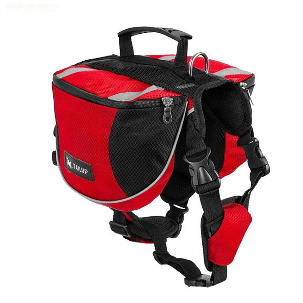 (Red, M) Outdoor Large Dog Bag Carrier Backpack Saddle Bags Camouflage Big Dog Travel Carriers for Hiking