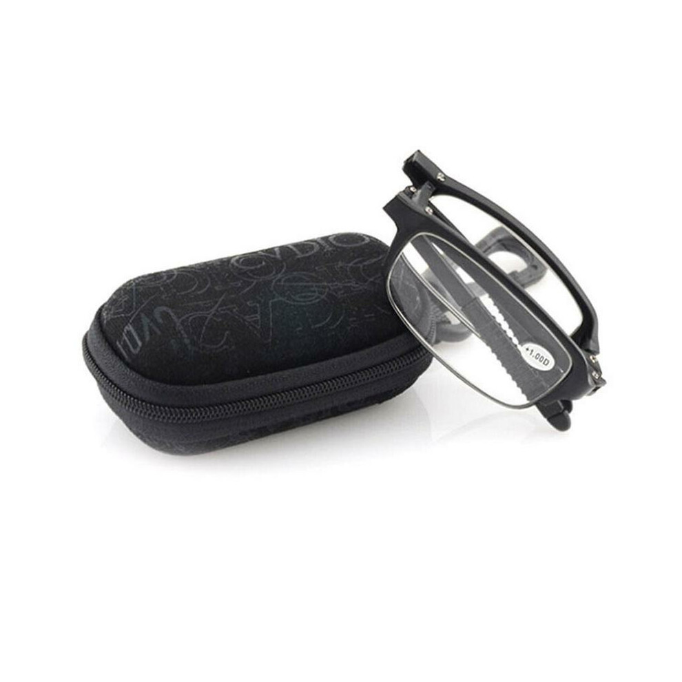 (Black, 1) Light Weight Folding Reading Glasses Magnifying Fatigue Relief