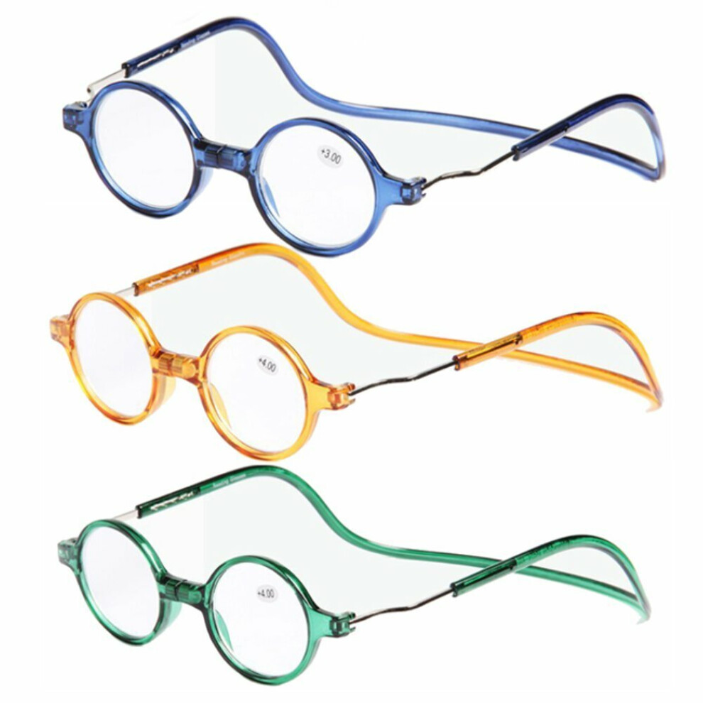 (Yellow, Green, Blue, 1) Reading Glasses Detachable Magnet Light Weight Neck Hanging Presbyopic