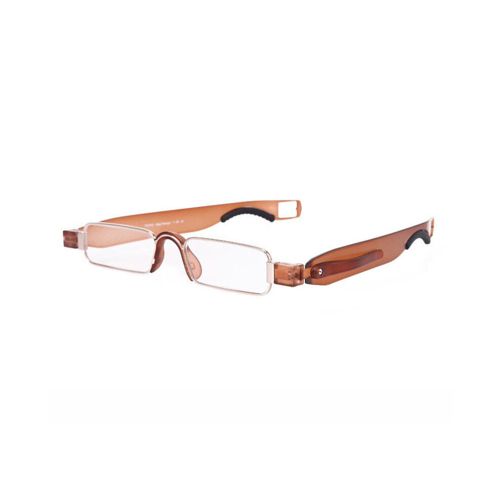 Greenzech Brown (, 2) 360 Degree Rotating Reading Glasses Lightweight Silicone Damping