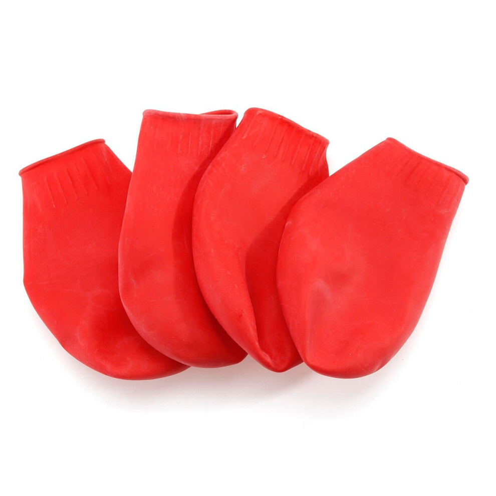 (Red, M) 4/8Pcs Dog Cat Rain Protective Boots Waterproof Puppy Pet Shoe Covers Boots Anti-Slip