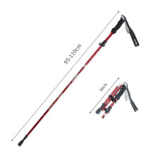 (Red 95-110) Anti Shock Walking Stick Telescopic Trekking Ultralight Aluminum Alloy Tactical Canes Sticks