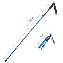 (Blue 110-130) Anti Shock Walking Stick Telescopic Trekking Ultralight Aluminum Alloy Tactical Canes Sticks