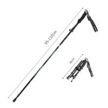 (Black 95-110) Anti Shock Walking Stick Telescopic Trekking Ultralight Aluminum Alloy Tactical Canes Sticks