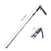 (Purple 95-110) Anti Shock Walking Stick Telescopic Trekking Ultralight Aluminum Alloy Tactical Canes Sticks