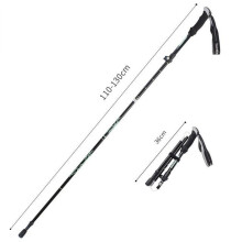 (Black 110-130) Anti Shock Walking Stick Telescopic Trekking Ultralight Aluminum Alloy Tactical Canes Sticks