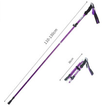 (Purple 110-130) Anti Shock Walking Stick Telescopic Trekking Ultralight Aluminum Alloy Tactical Canes Sticks