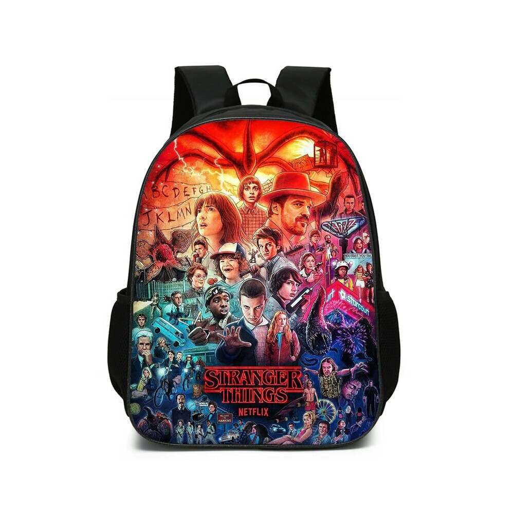 (Orange) Stranger Things Season 4 School Bags for Girls Boys Kids Primary school backpack