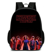 (Black) Stranger Things Season 4 School Bags for Girls Boys Kids Primary school backpack