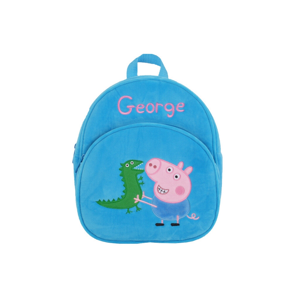 (George) Peppa Pig 3D Plush Toy Kids Backpack Nursery School Bag Casual Bag Multicoloured