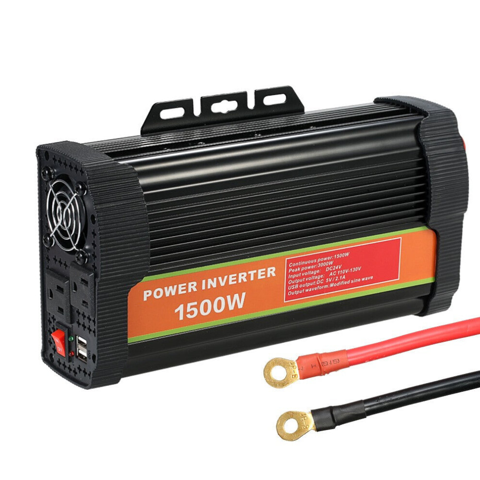 DC12V to AC110-130V Power Inverter Modified Sine Wave Household Car Converter with 4.2A Dual USB and 2 AC Outlets
