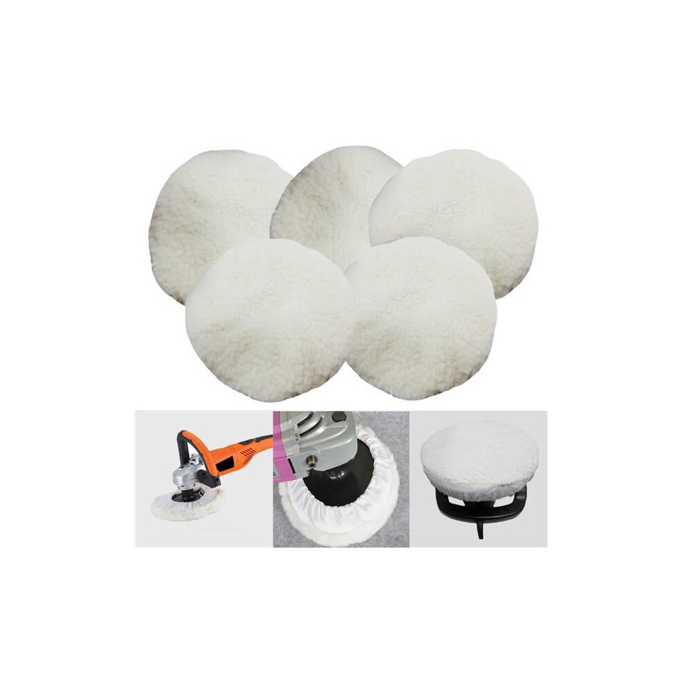 5pcs 210mm Polisher Buffer Pads Set Soft Wool Bonnet Pad With Loop for Polishing Buffing