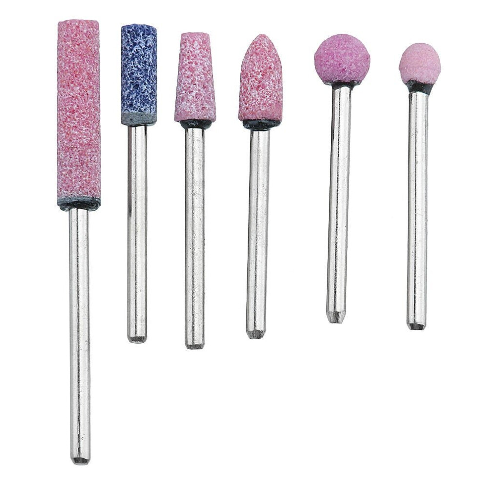 6Pcs 3Mm Red Corundum Grinding Head Electric Grinder Head Abrasive Polishing Stone Rotary Tool 6112211920535