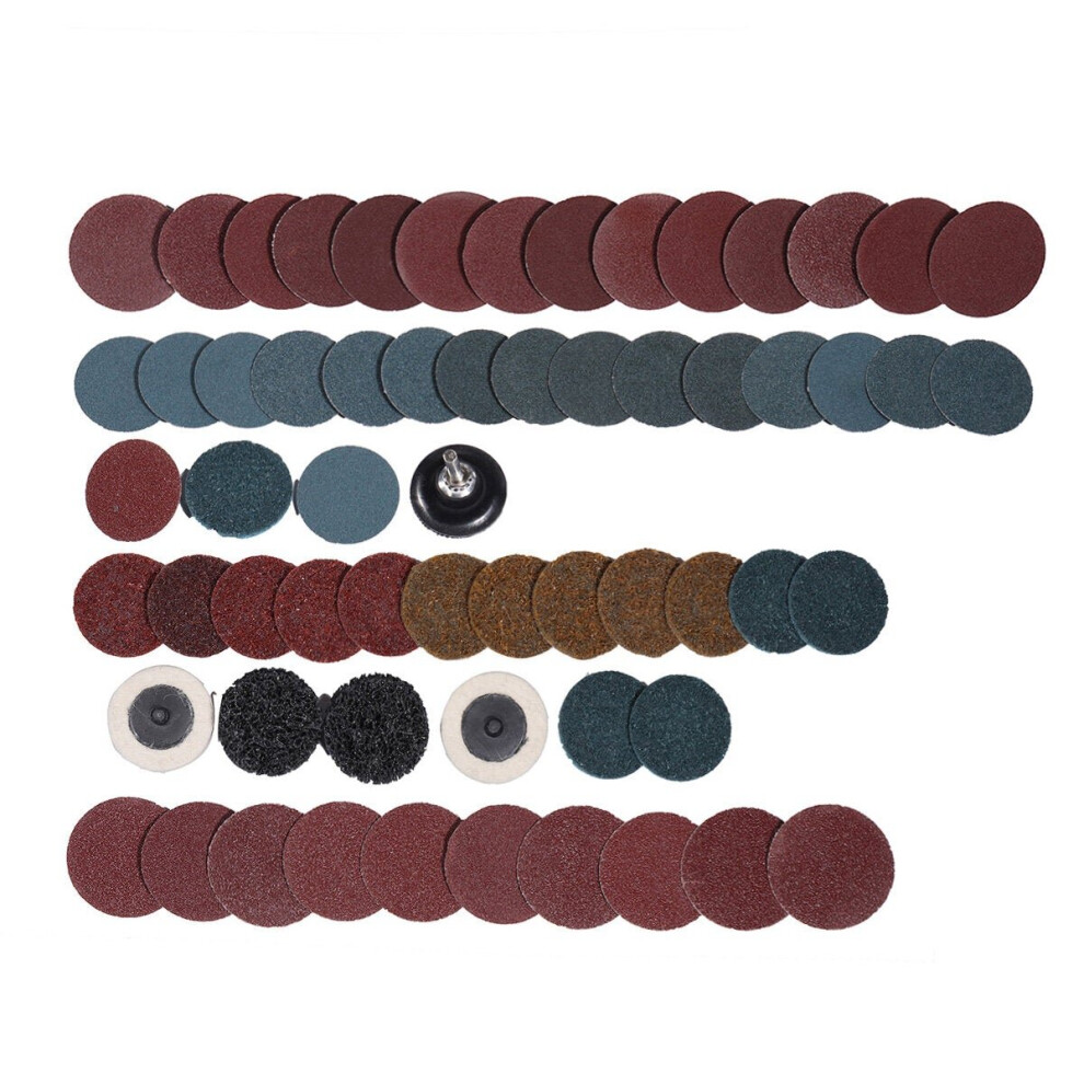 60Pcs 2 Inch 50Mm Sanding Discs Roll Lock Surface Sanding Discs Pad Polishing Sandpaper Quick Change Disc For Rotary Tools 6112211918532