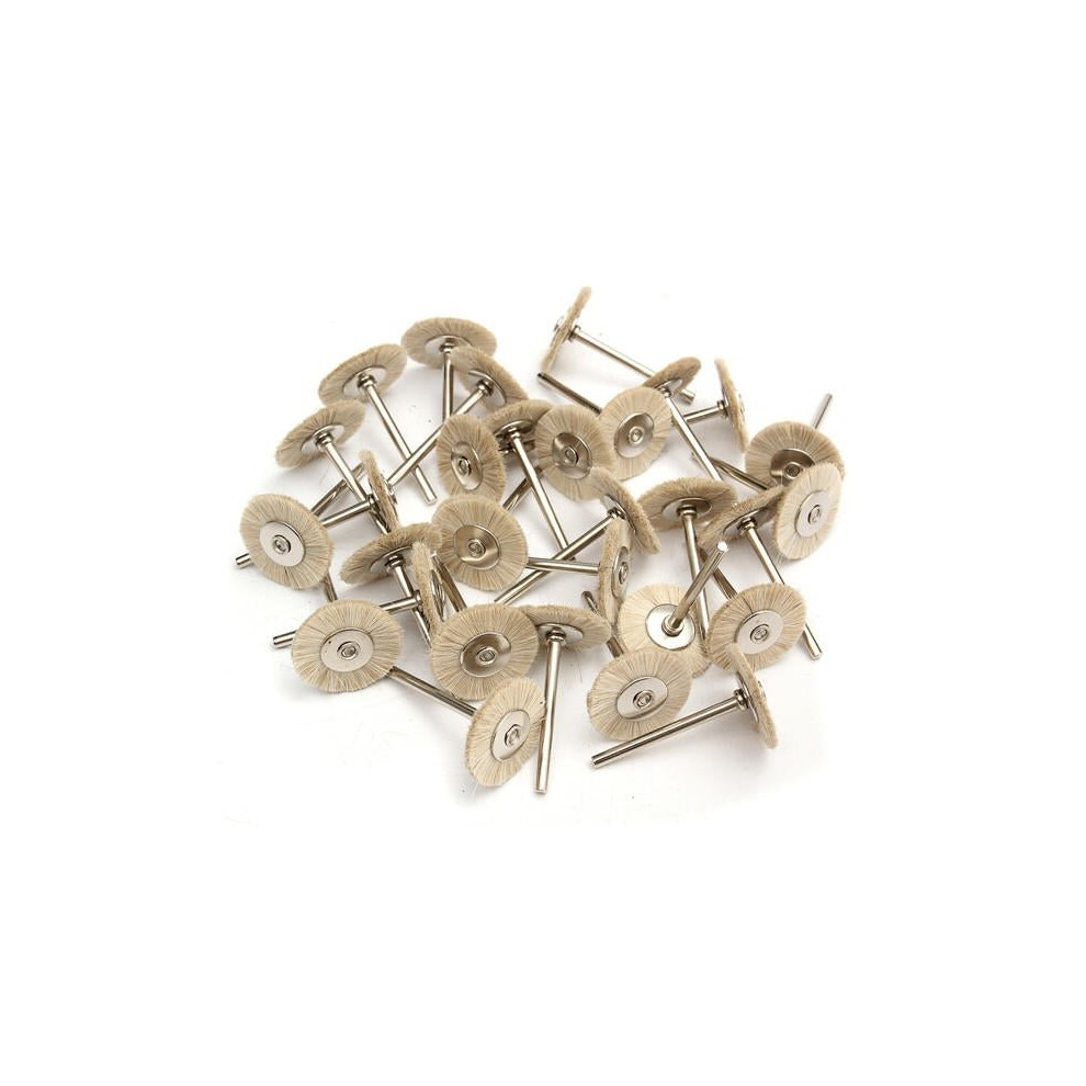 30Pcs Soft White Goat Hair Polishing Wheel Brushes Set 3654657572280