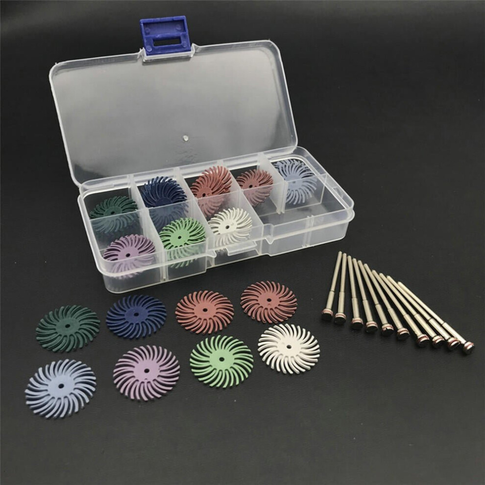 40Pcs Dental Compound Spiral Polishing Finishing Disc Wheels And 10Pcs Shank Mandrel 3654659101723